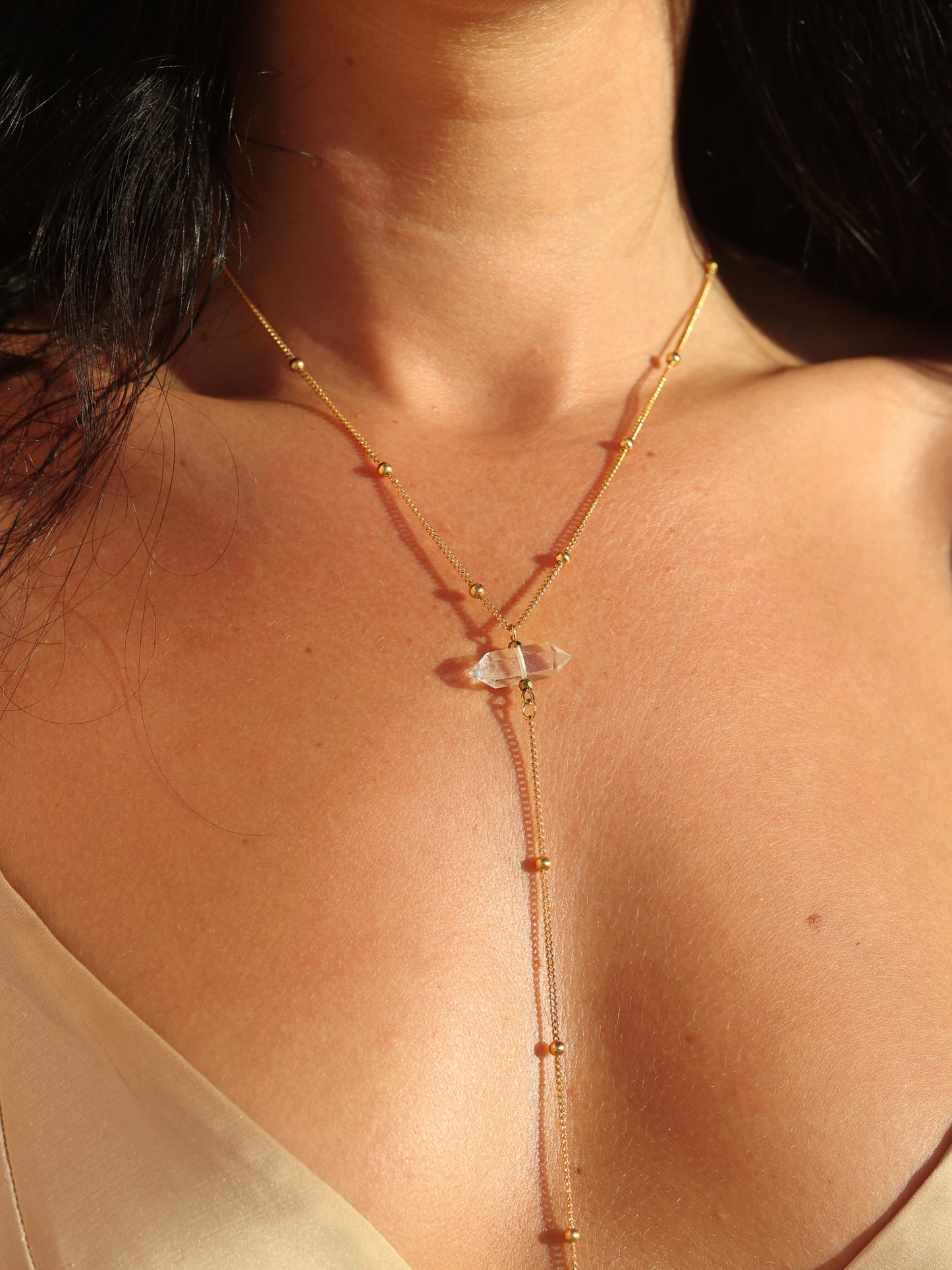 Alchemist body chain with Crystal Quartz