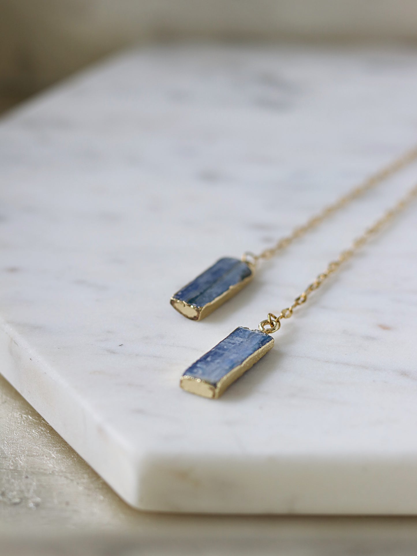 Blue Kyanite Face Chain | 24k Gold Plated Body Jewelry | Hypoallergenic Dainty Chain | Festival Fashion | Spiritual Face Jewelry
