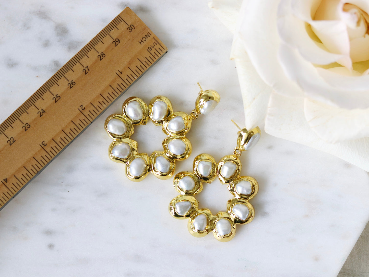 Pearl Bloom Statement Earrings