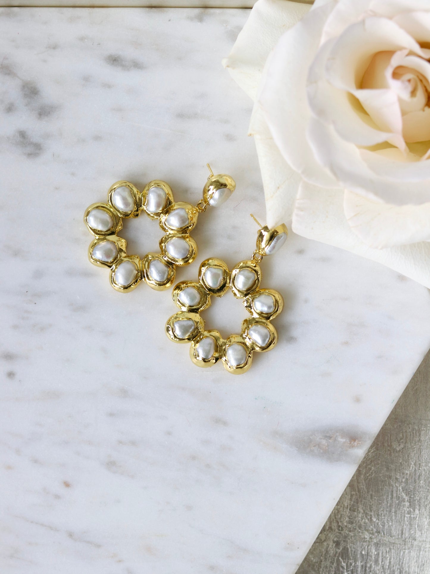 Pearl Bloom Statement Earrings