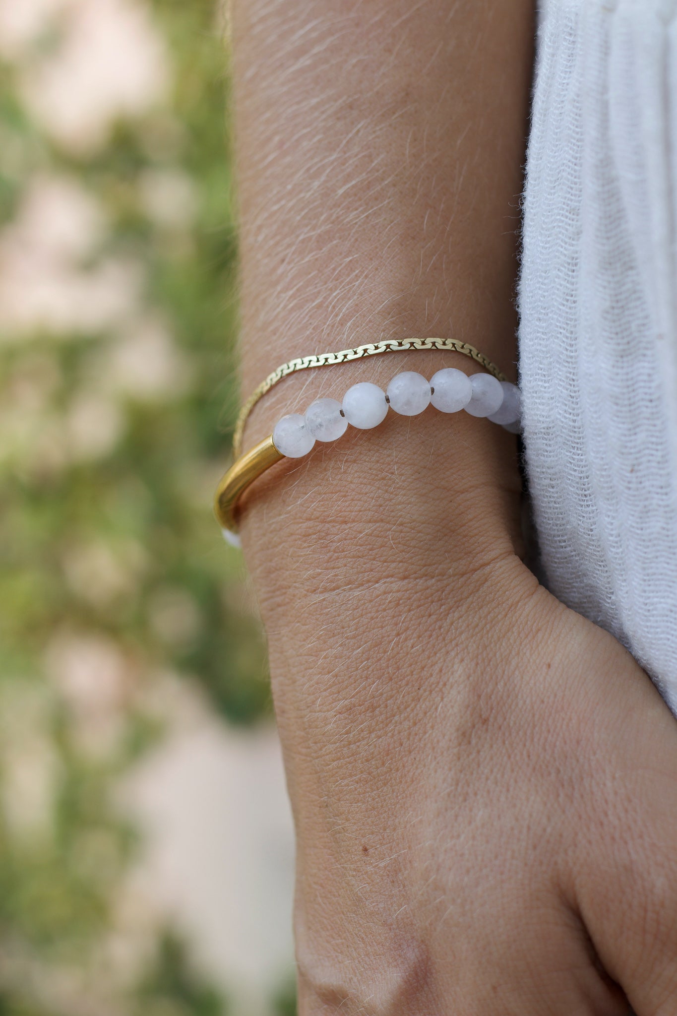 Halo White Jade bracelet