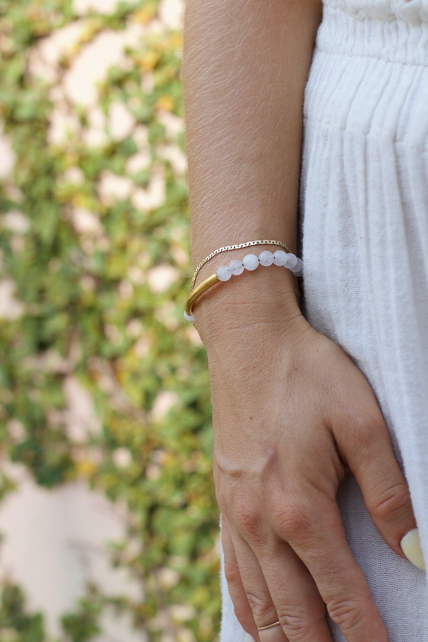 Halo White Jade bracelet