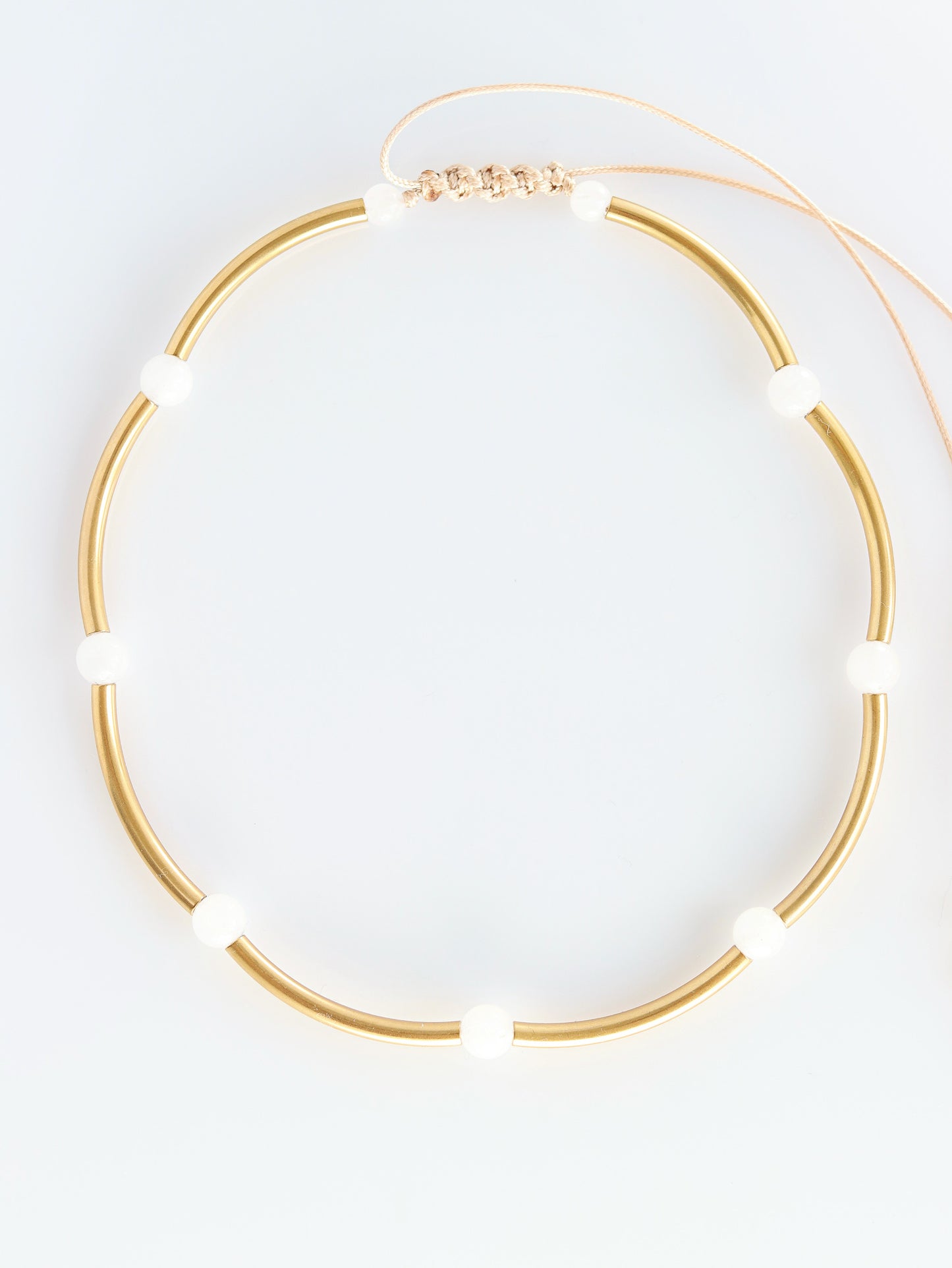 Halo choker necklace with White Jade