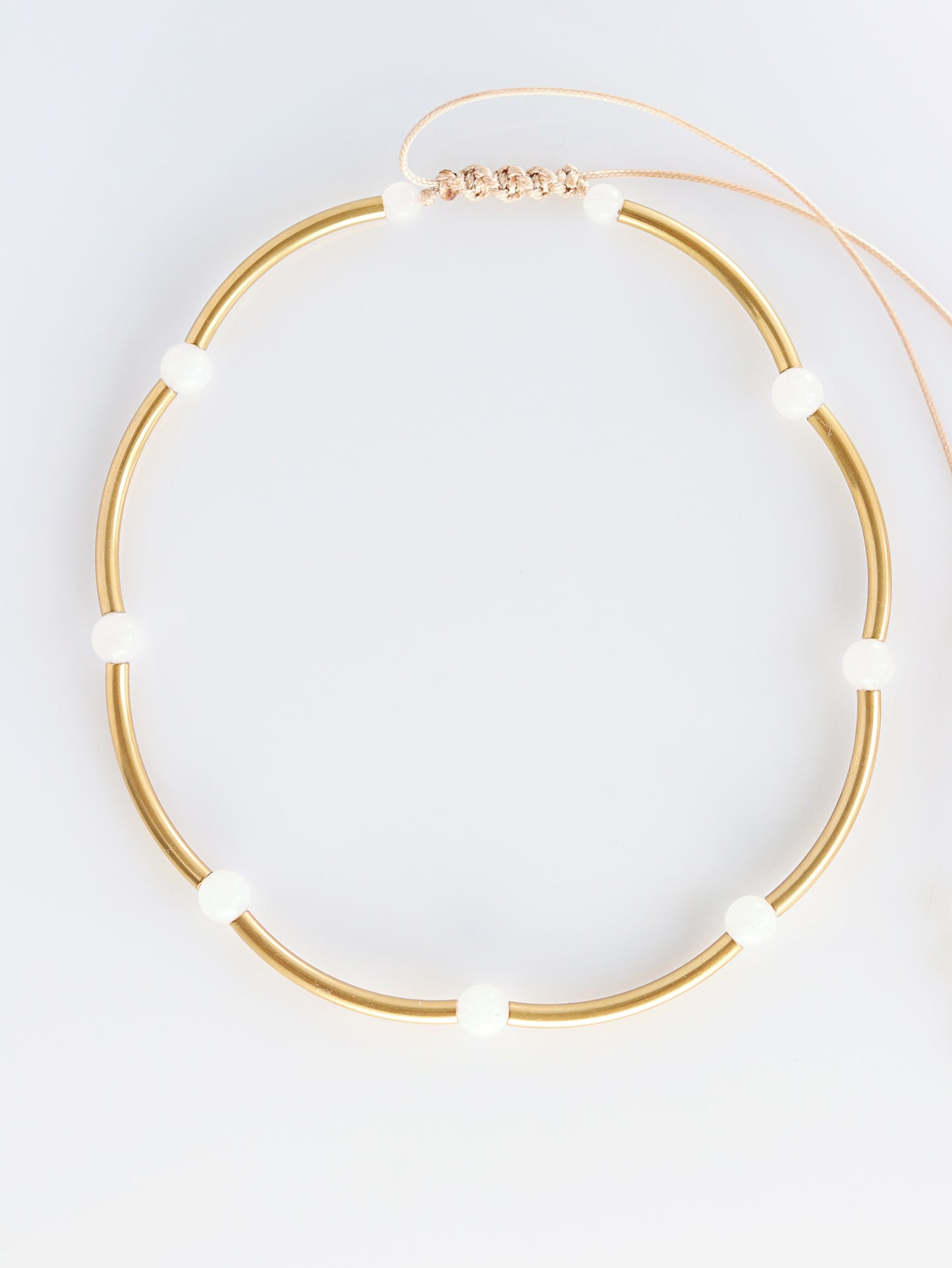 Halo choker necklace with White Jade