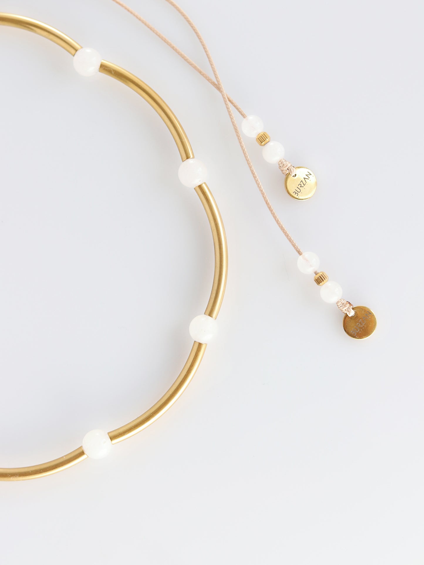 Halo choker necklace with White Jade