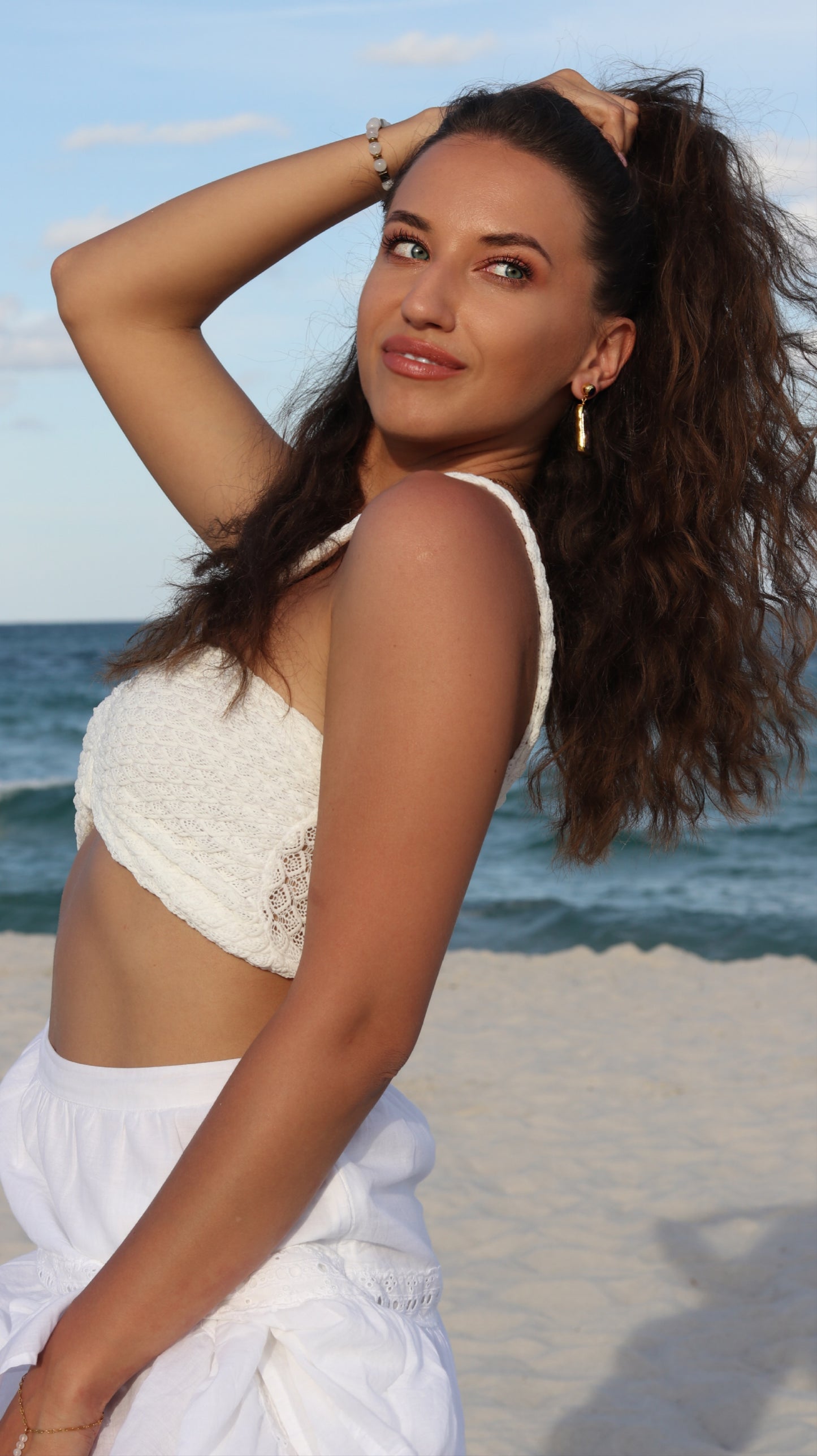 Amethyst Rectangular Gold Drop Earrings