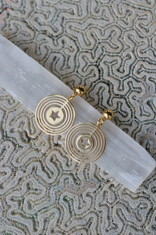 Star Circles Drop Earrings