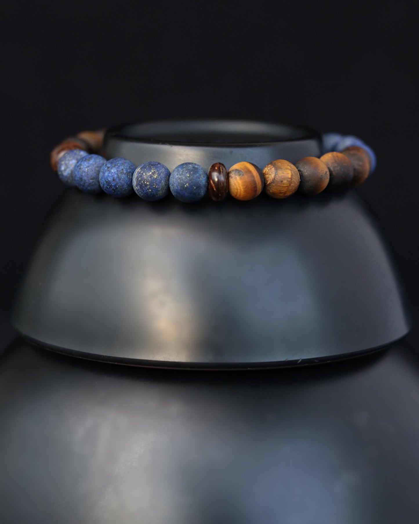 Lapis Lazuli with Tigers Eye men beaded bracelet