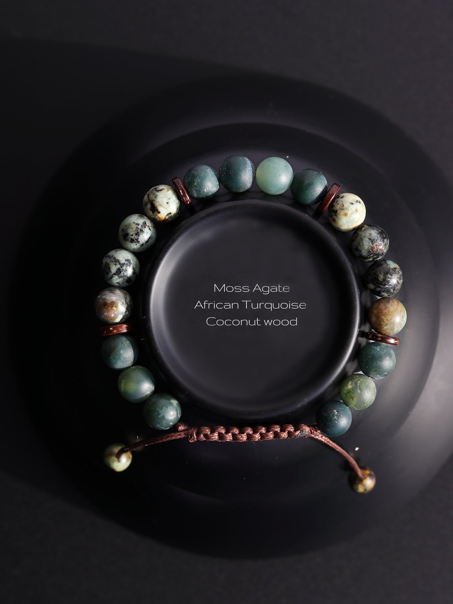 Moss Agate African Turquoise Men's Bracelet