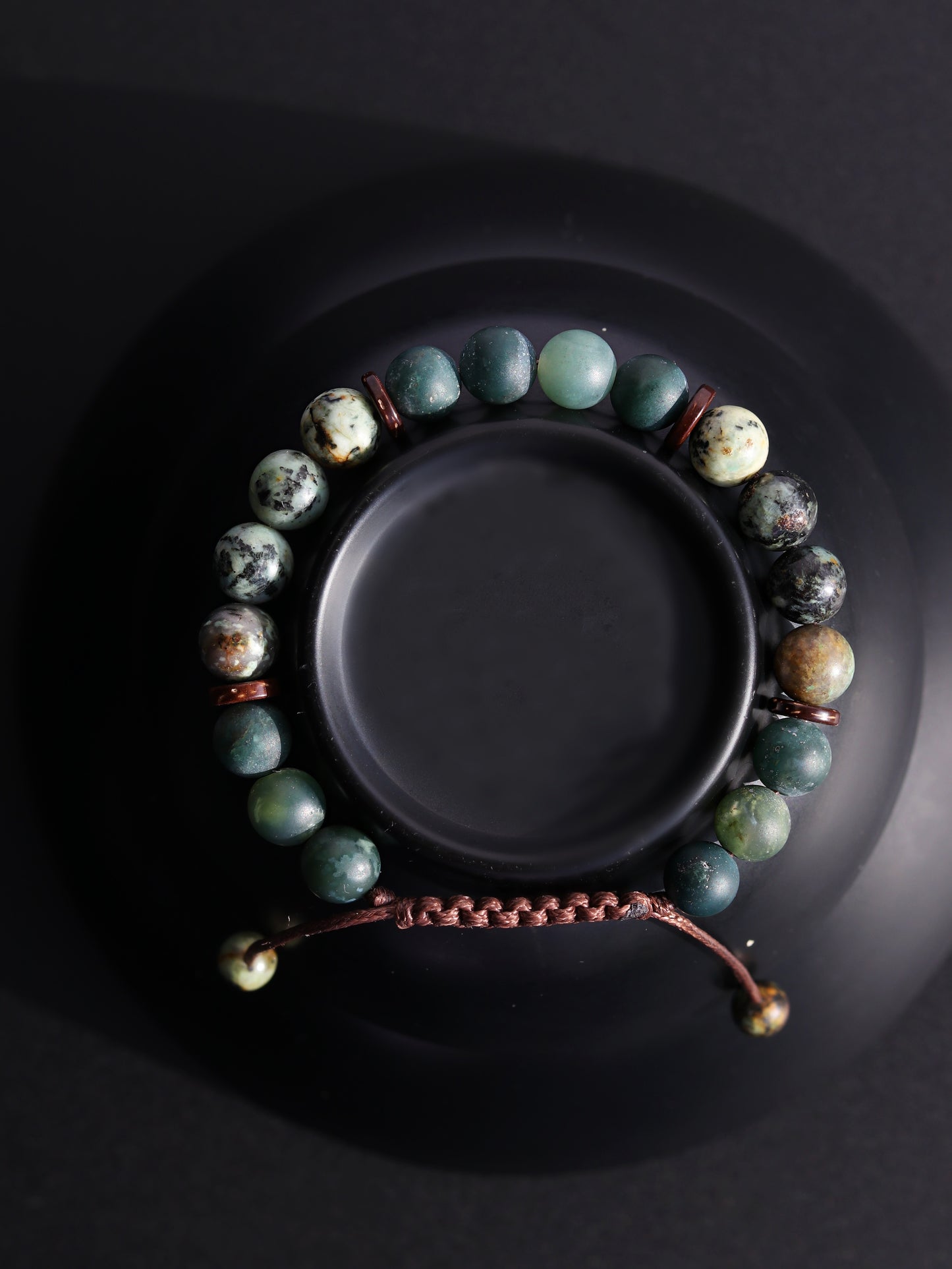 Moss Agate African Turquoise Men's Bracelet