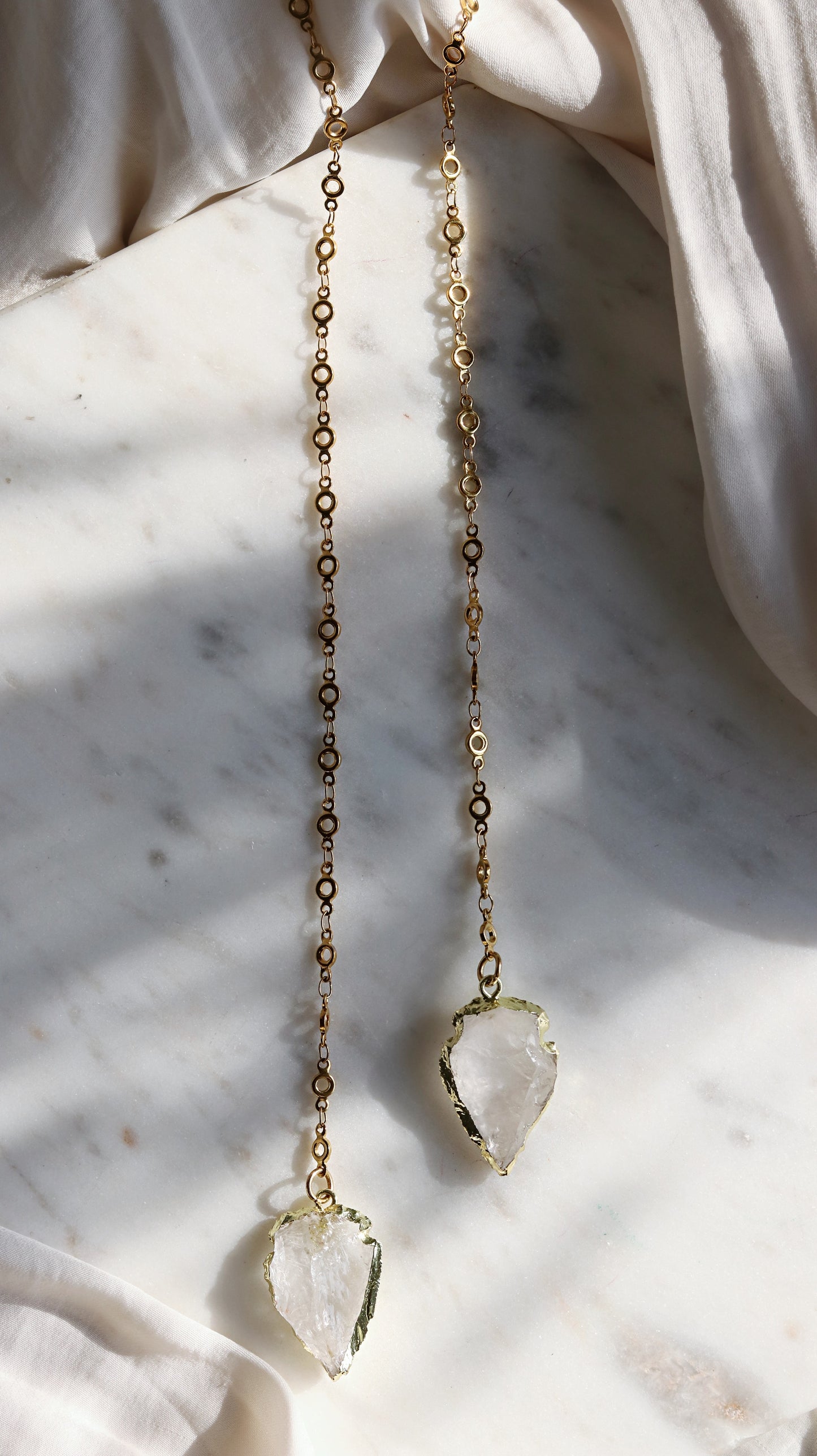 Quartz Arrowhead Face Chain