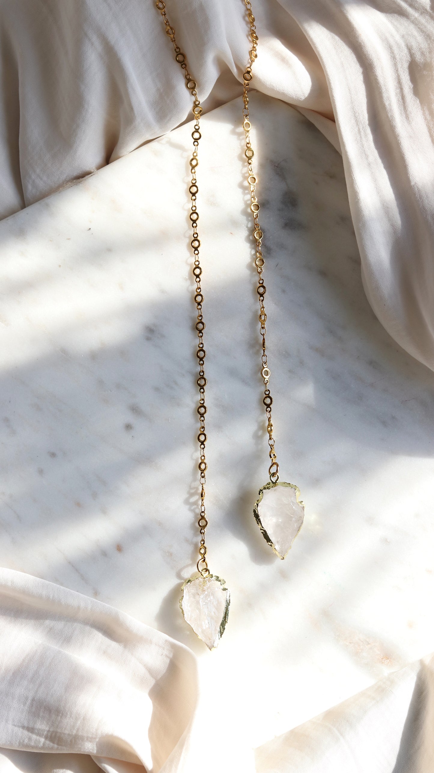 Quartz Arrowhead Face Chain