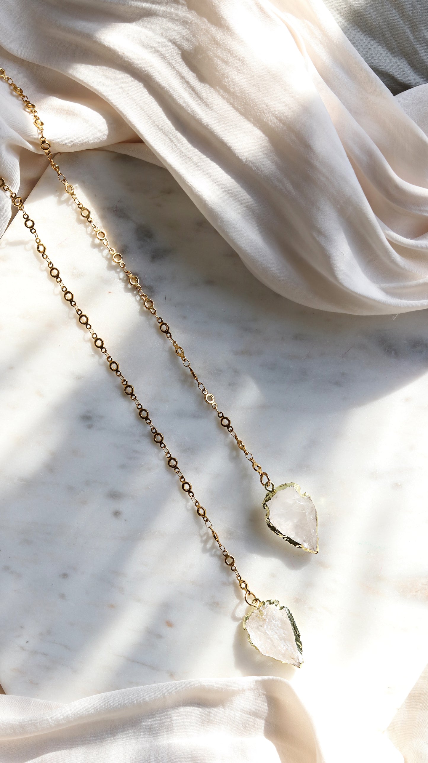Quartz Arrowhead Face Chain