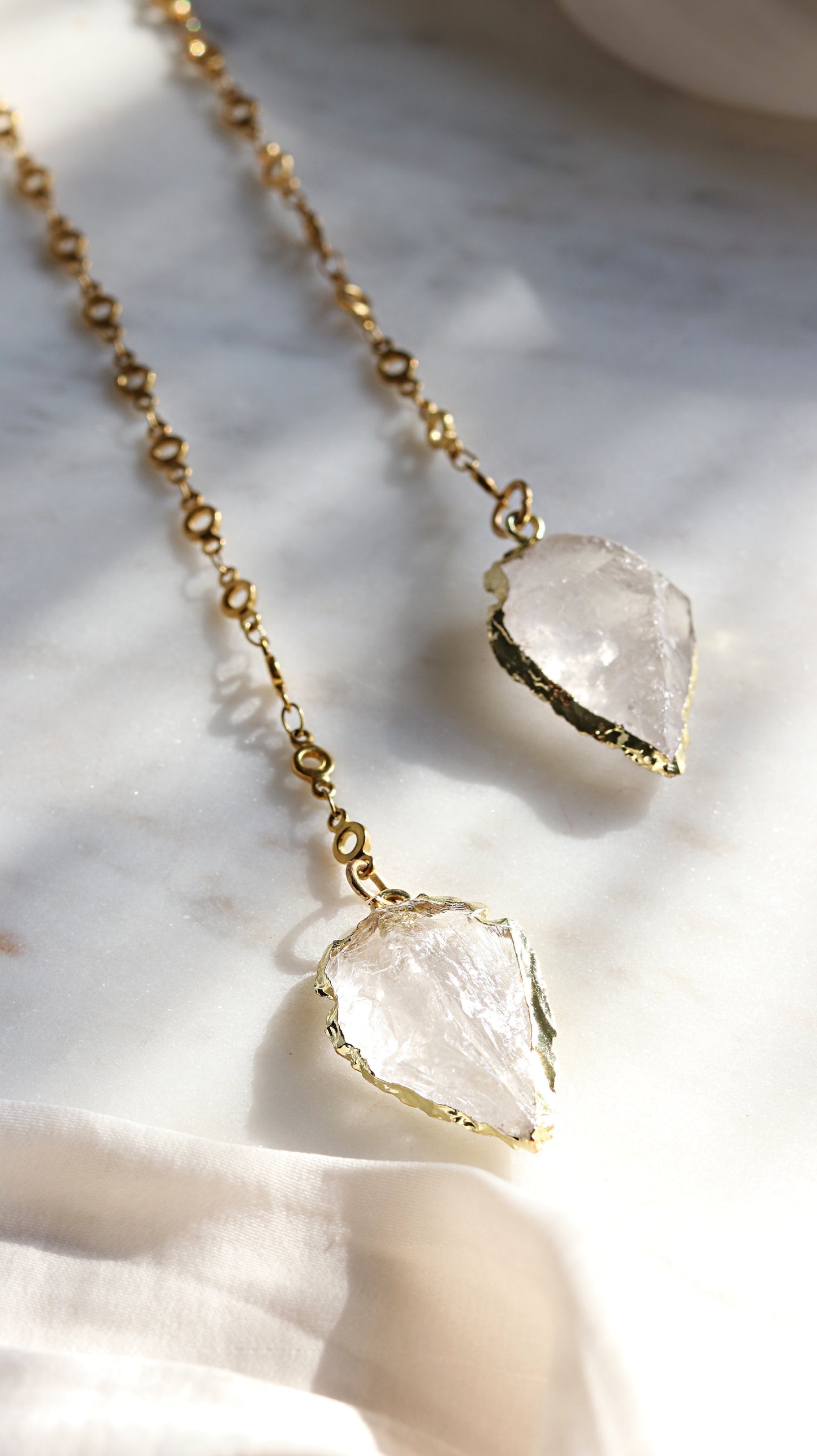 Quartz Arrowhead Face Chain