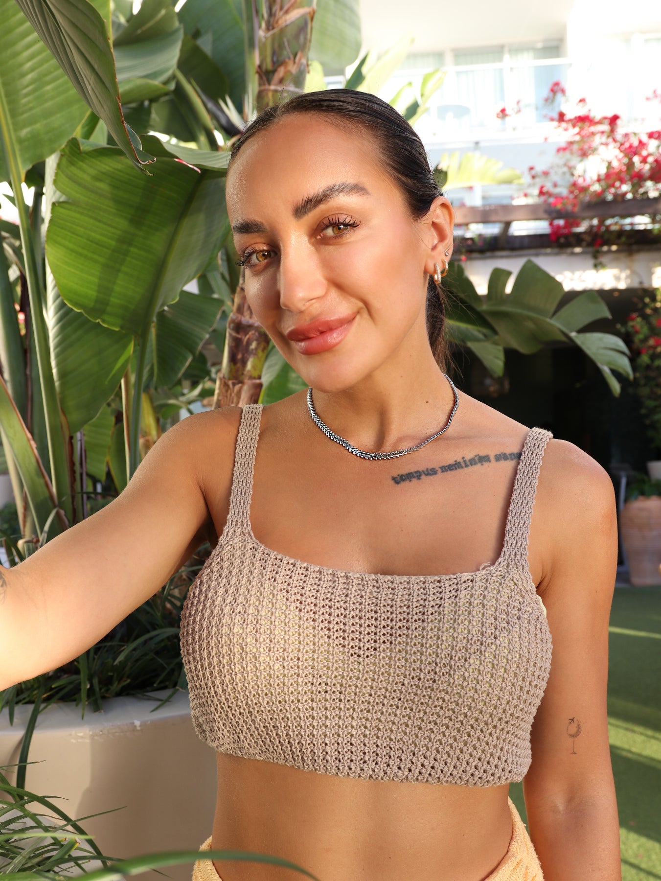 Stainless Steel Fishbone Chain Choker Necklace