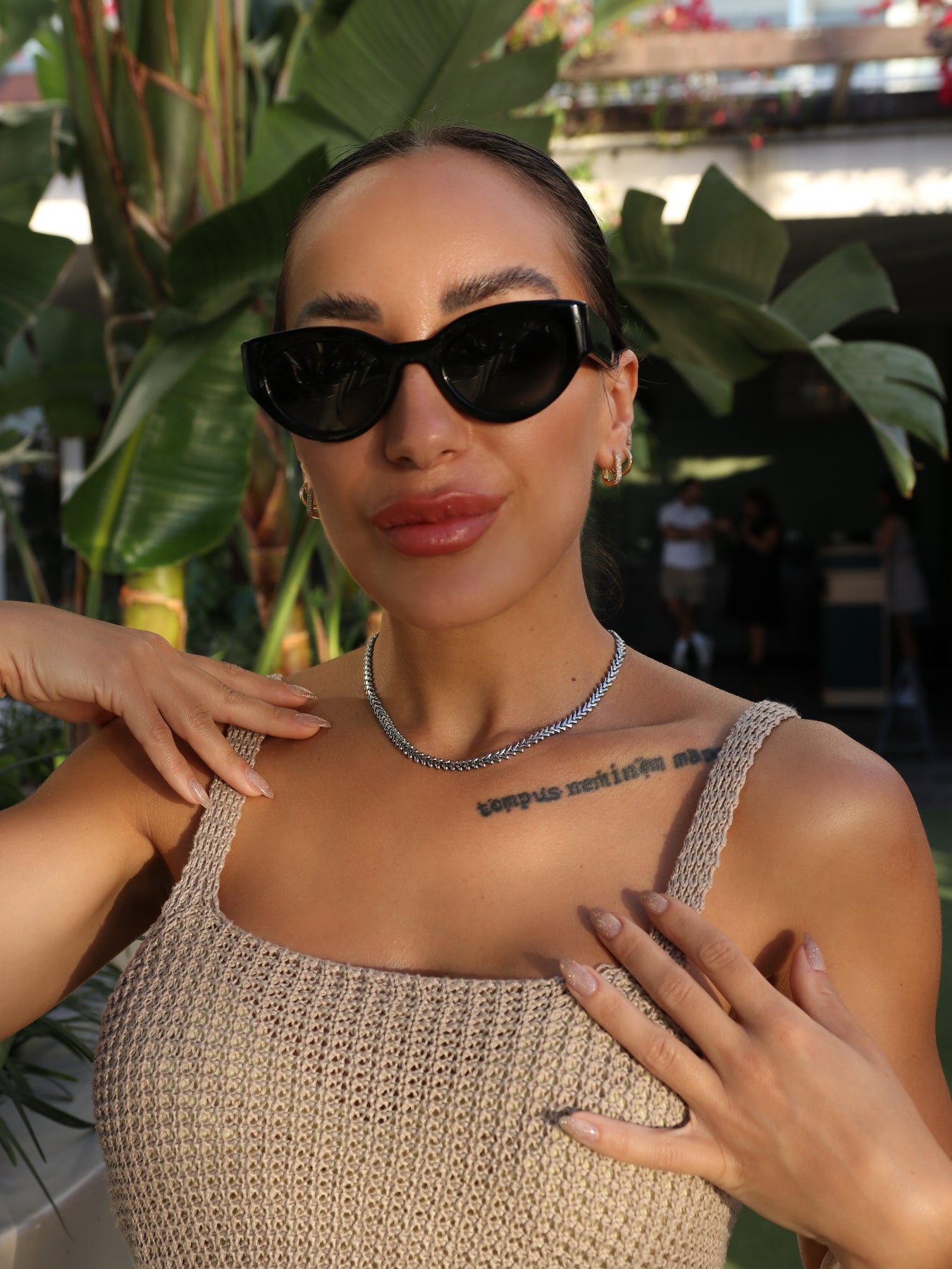 Stainless Steel Fishbone Chain Choker Necklace