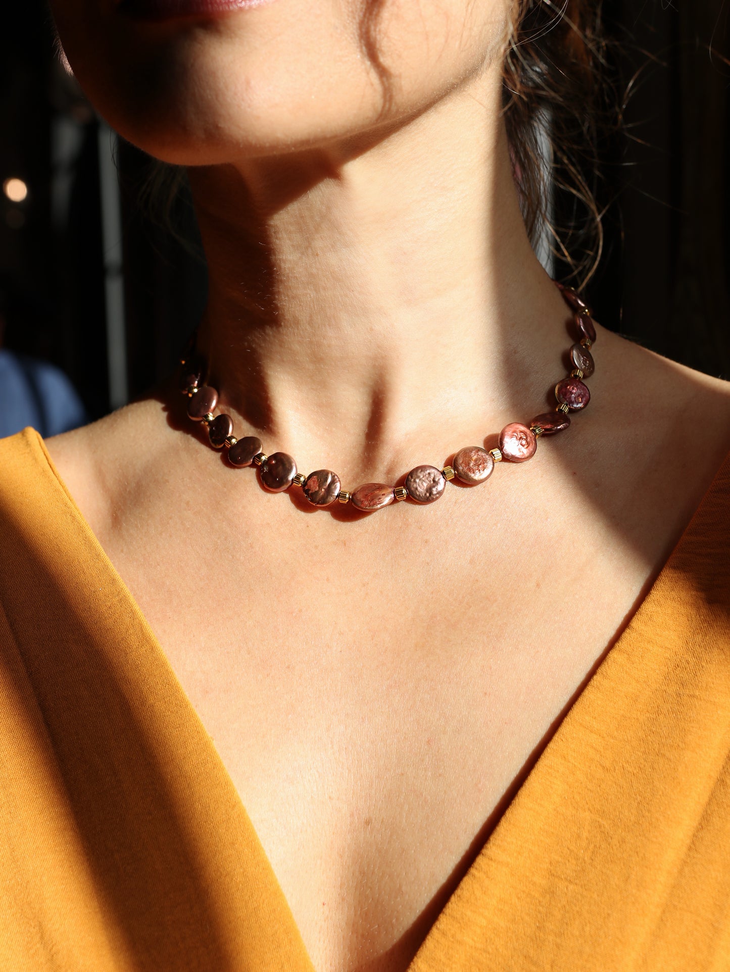 Via Rosa Coin Pearl Necklace or Bracelet Set