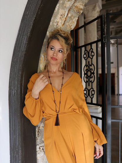 Raíz Necklace | Long Pearl Tassel Necklace