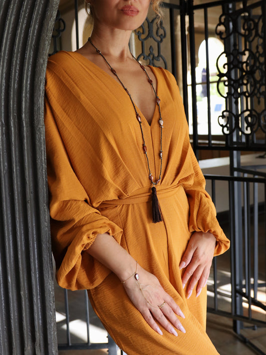 Raíz Necklace | Long Pearl Tassel Necklace