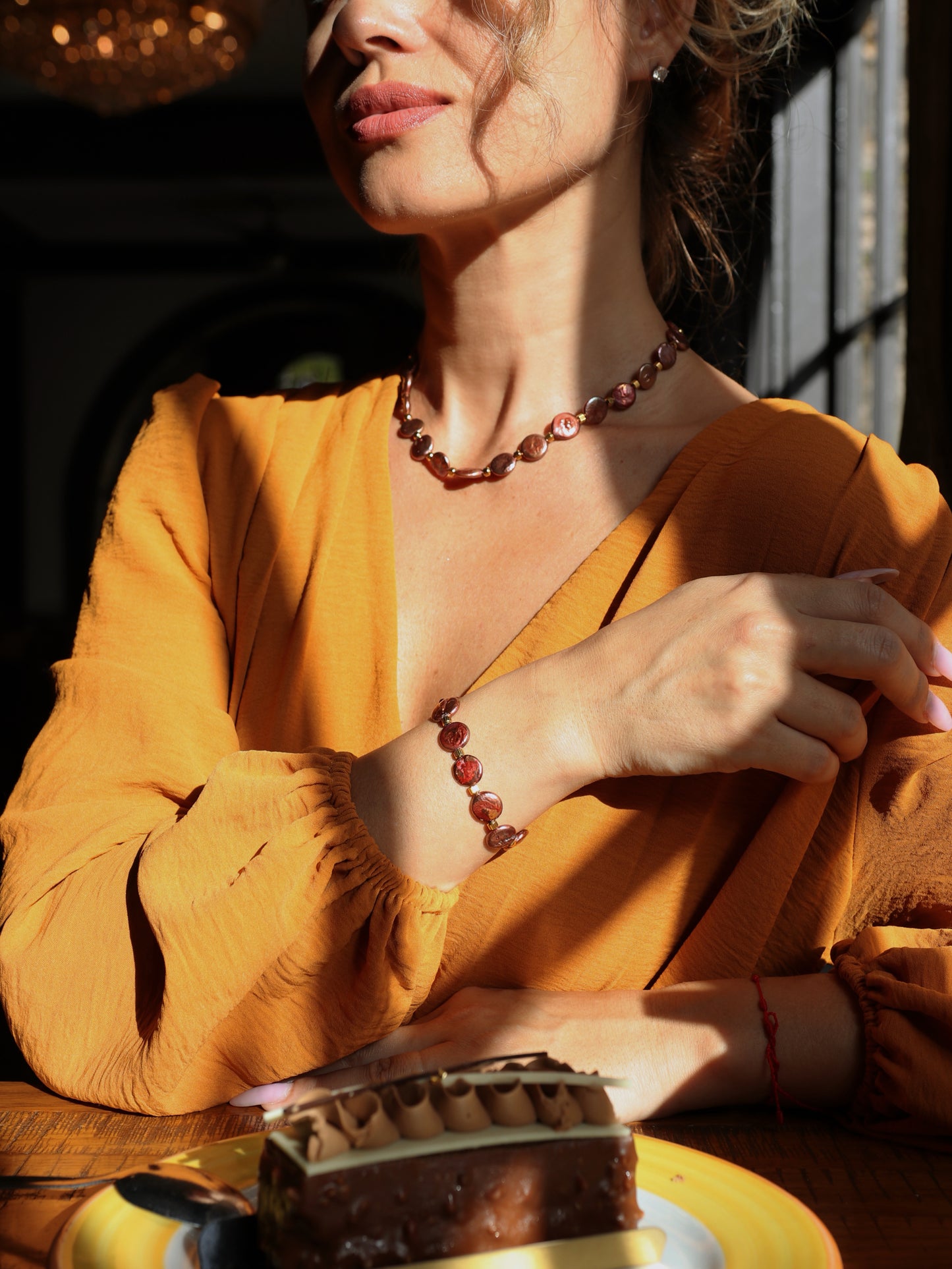 Via Rosa Coin Pearl Bracelet
