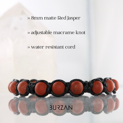 Red Jasper Bracelet for Men High Quality Natural Protection Gemstone Spiritual Healing Energy Stone Yoga Soulmate Anniversary Gift for Him