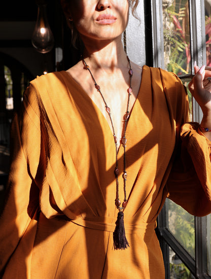 Raíz Necklace | Long Pearl Tassel Necklace
