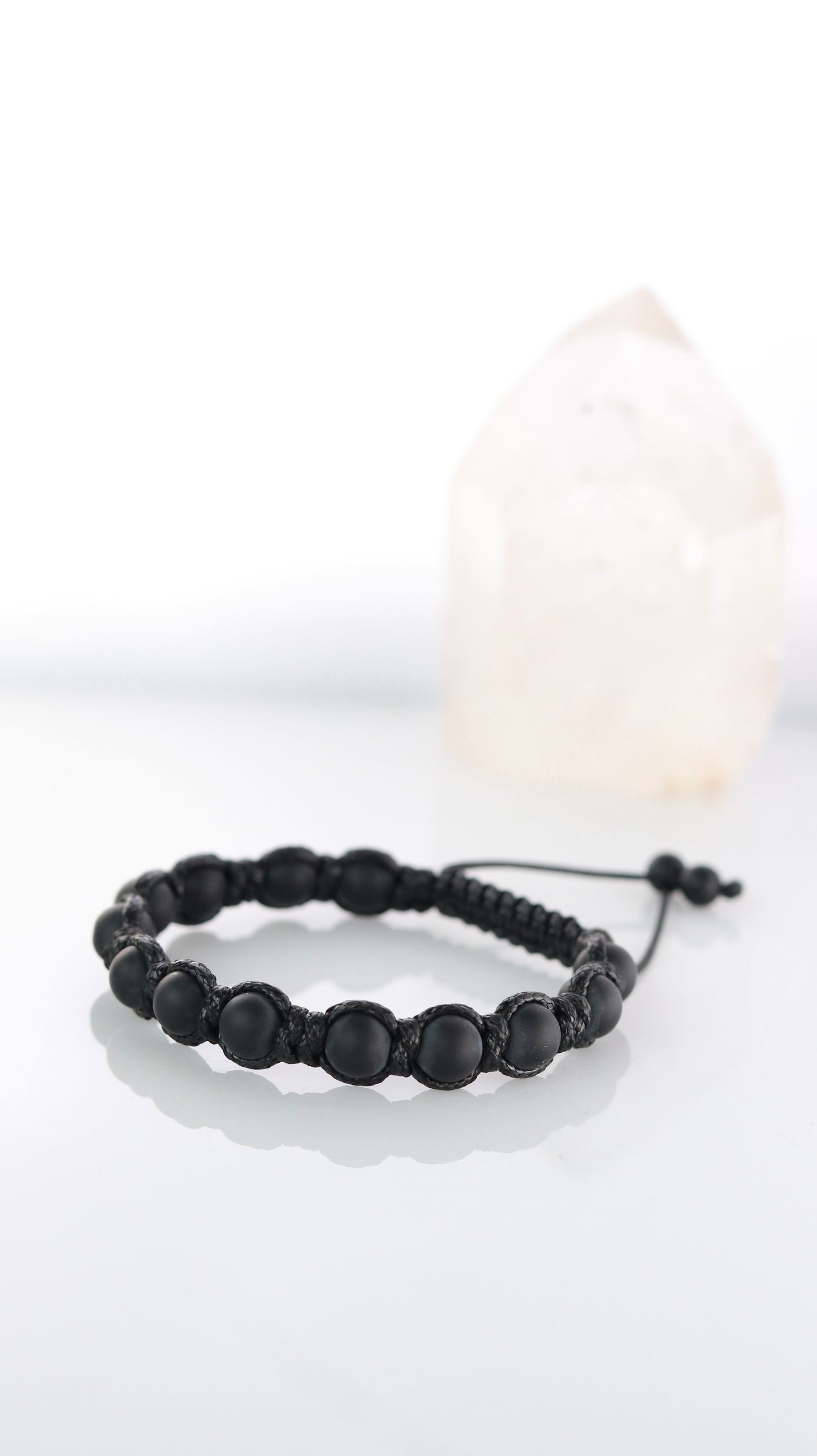 Black Onyx & Pyrite Men’s Macrame Bracelet