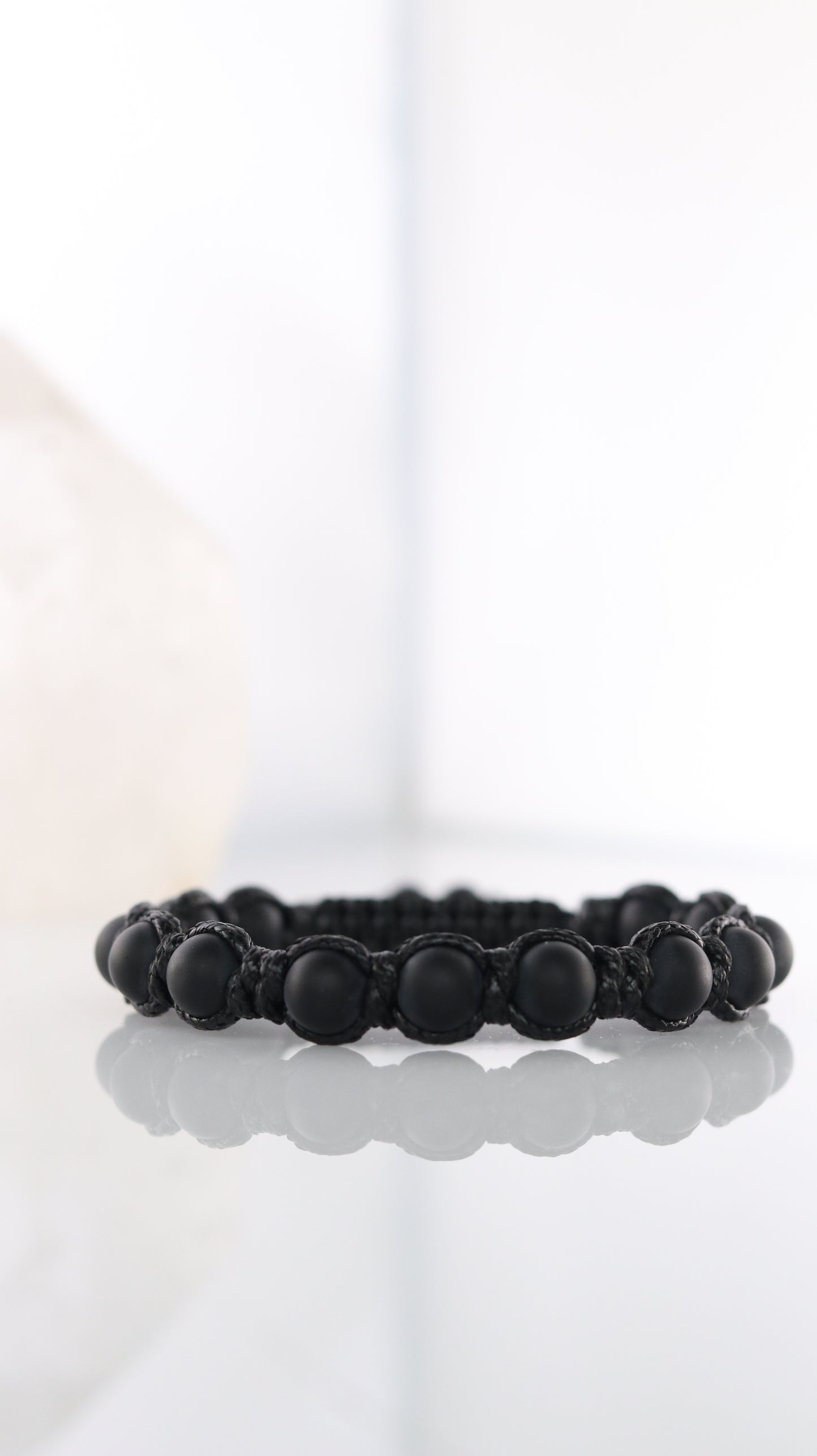 Black Onyx & Pyrite Men’s Macrame Bracelet
