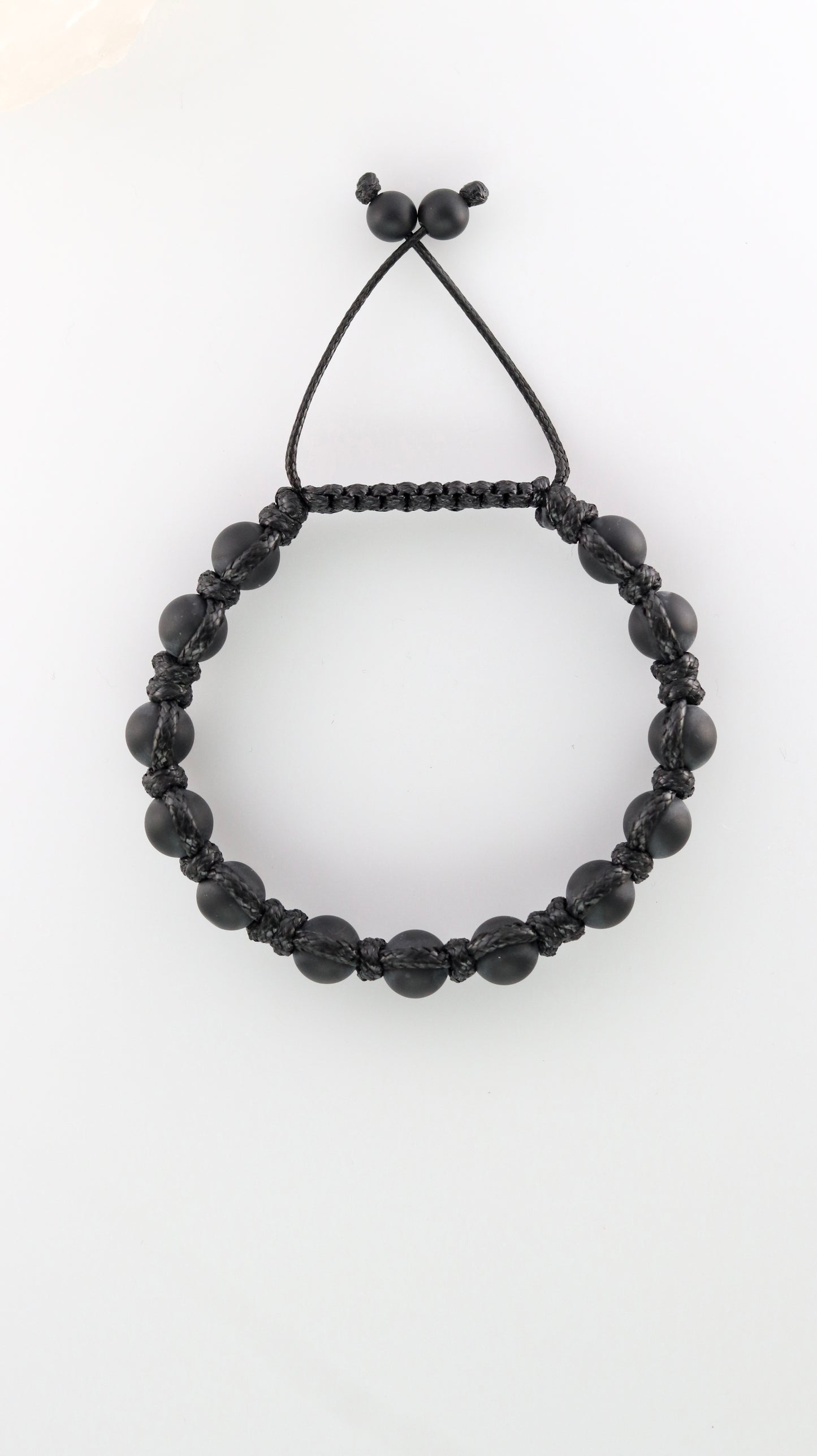 Black Onyx & Pyrite Men’s Macrame Bracelet
