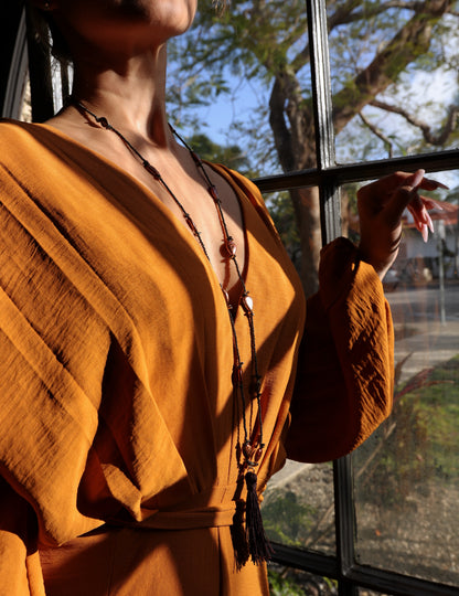 Raíz Necklace | Long Pearl Tassel Necklace
