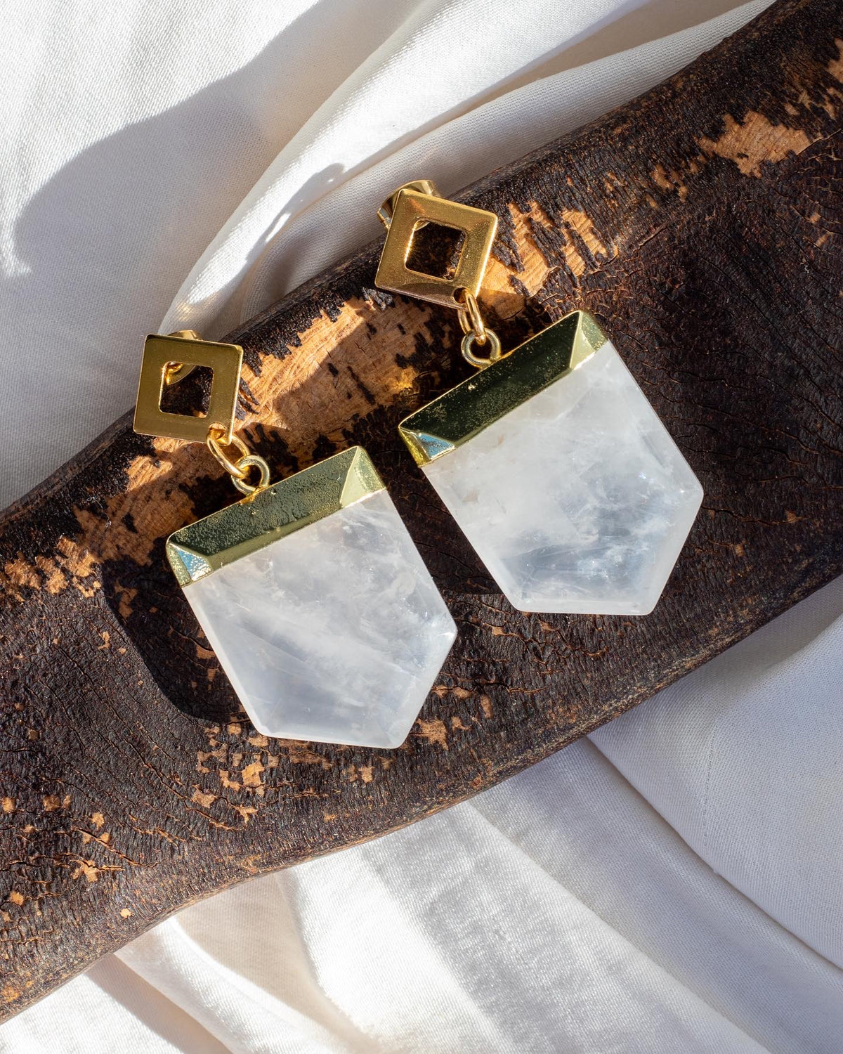 Crystal Quartz Drop Earrings