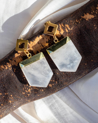 Crystal Quartz Drop Earrings