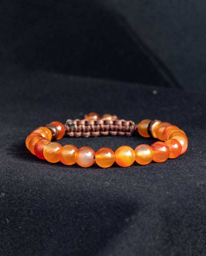 Carnelian Men Beaded Bracelet, High Quality Gemstone Jewelry, Anniversary Gift for Husband, Passion Creativity Crystal, Sacral Chakra