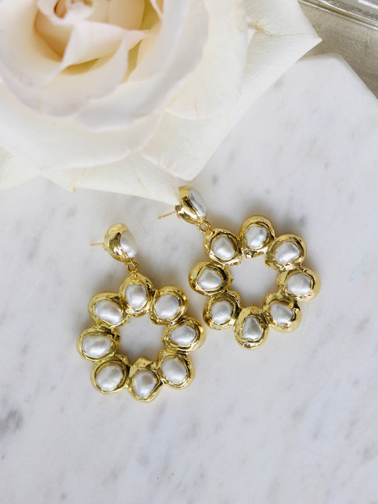 Pearl Bloom Statement Earrings