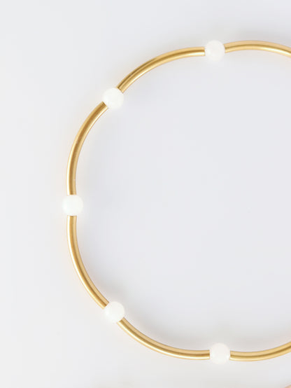 Halo choker necklace with White Jade