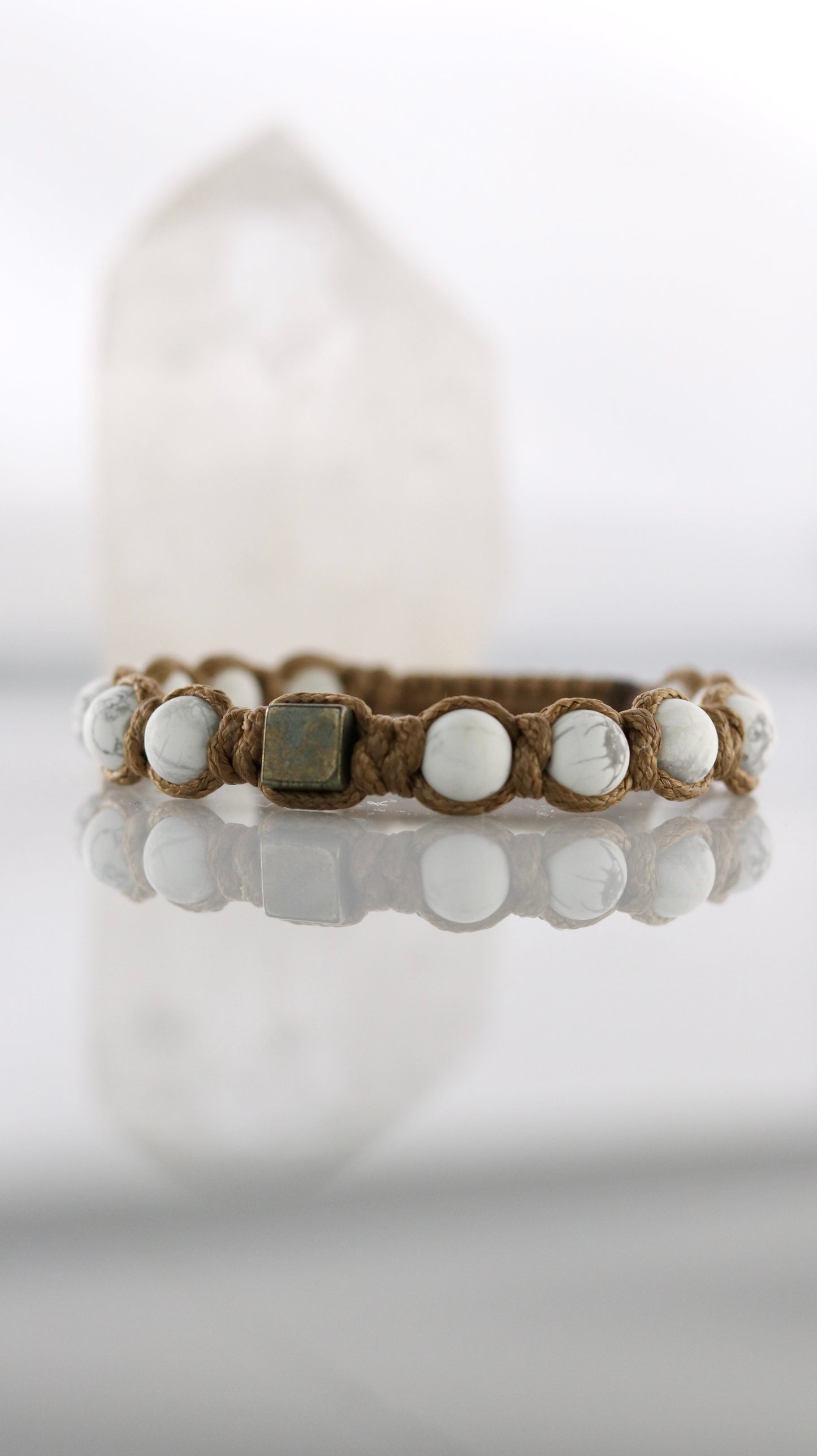 Howlite Pyrite Bracelet for Men Pyrite cube High Quality Natural Protection Gemstone Healing Energy Stone Soulmate Anniversary Gift for Him