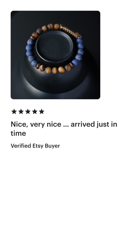 Lapis Lazuli with Tigers Eye men beaded bracelet