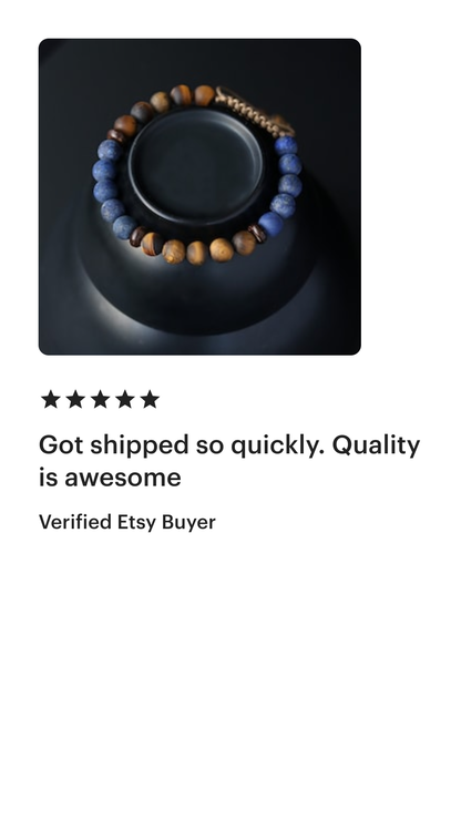 Lapis Lazuli with Tigers Eye men beaded bracelet