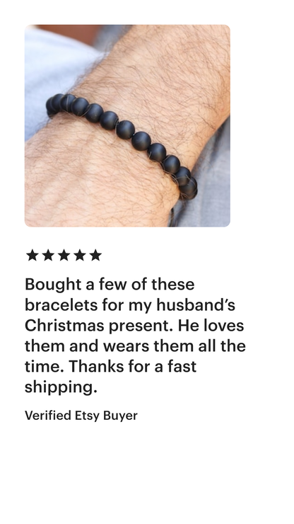 Matte Black Onyx Men's Bracelet