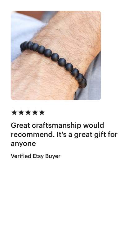 Matte Black Onyx Men's Bracelet