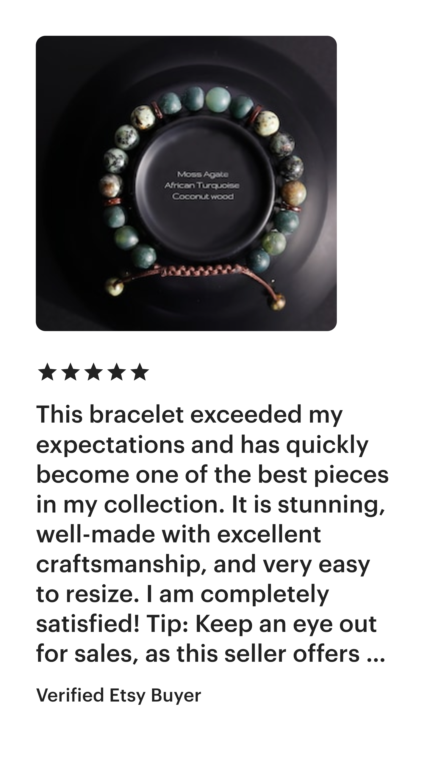 Moss Agate African Turquoise Men's Bracelet