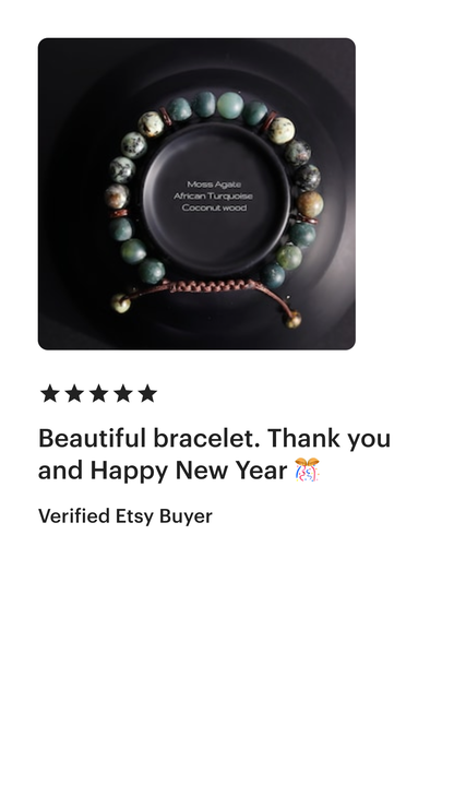 Moss Agate African Turquoise Men's Bracelet