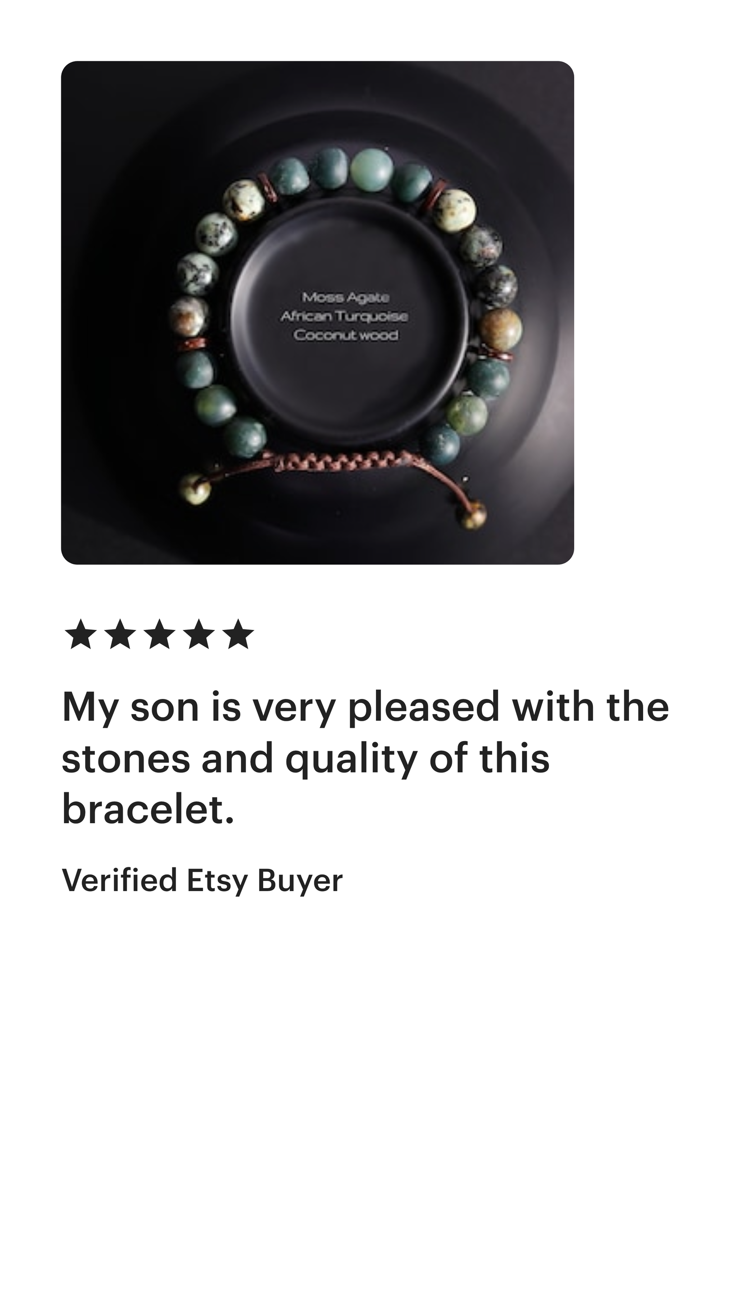 Moss Agate African Turquoise Men's Bracelet