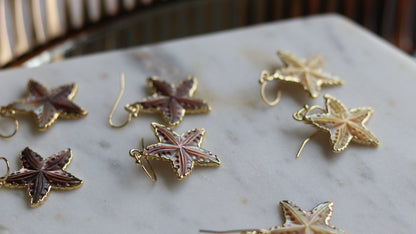 Carved Shell Starfish Earrings