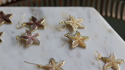 Carved Shell Starfish Earrings