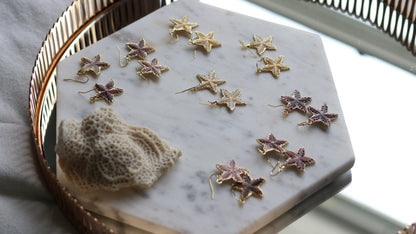 Carved Shell Starfish Earrings