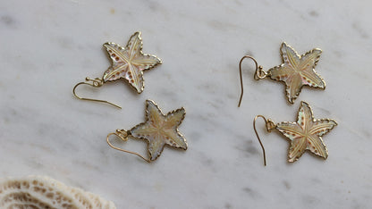 Carved Shell Starfish Earrings