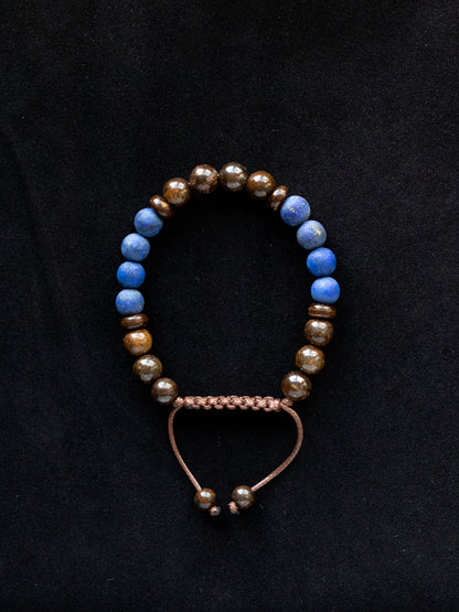 Lapis Lazuli & Bronzite Jasper Men’s Beaded Bracelet