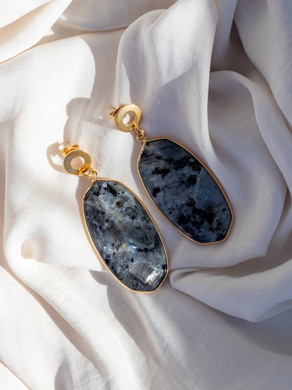Larvikite Labradorite Drop Earrings