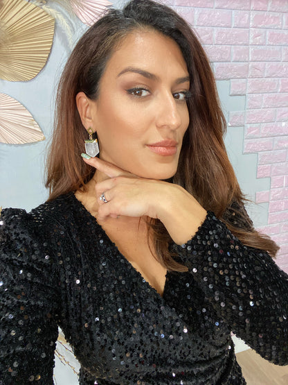 Crystal Quartz Drop Earrings